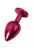 Анальный страз TOYFA Metall, металл, красный, с кристалом цвета рубин 8,2 см, Ø3,4 см, 85 г.