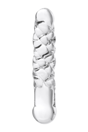 Двусторонний фаллоимитатор Sexus Glass, стекло,  прозрачный, 16 см